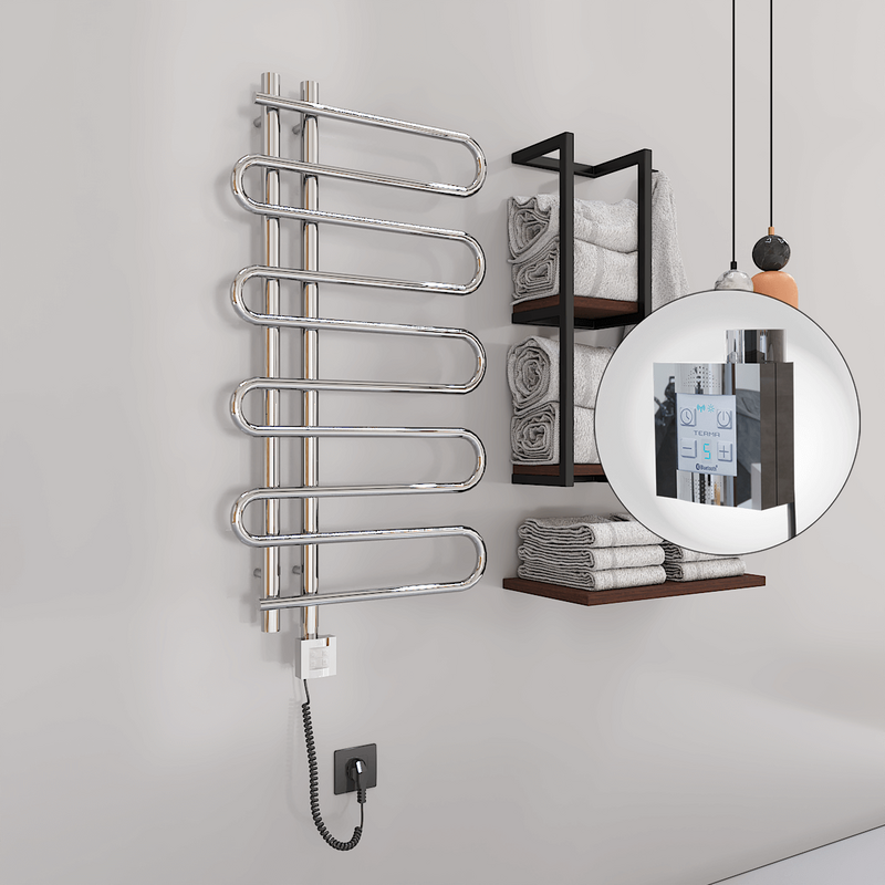 Zante Sèche Serviettes Electrique 500x1000 Chrome Ktx4 200 Watt Câble en spirale