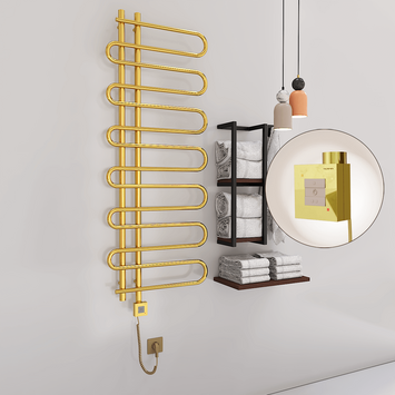 Radiva - ZANTE Elektrikli Havlupan 600x1400 Altın (KTX1 Termostat) 300W Spiral Kablolu