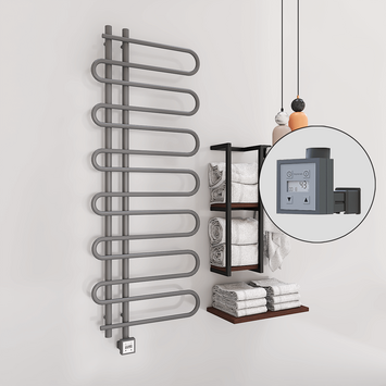 Radiva - Zante Sèche Serviettes Electrique 600x1400 Anthracite Ktx3 600 Watt