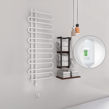Radiva - Zante Electric Towel Warmer 300 Watt 600x1400 White (On/Off)