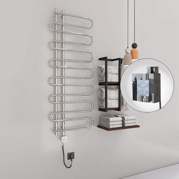  - Zante Sèche Serviettes Electrique 600x1400 Chrome Ktx4 300 Watt Câble en spirale