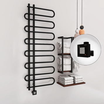 Radiva - ZANTE Elektrikli Havlupan 600x1400 Siyah (KTX1 Termostat) 600W