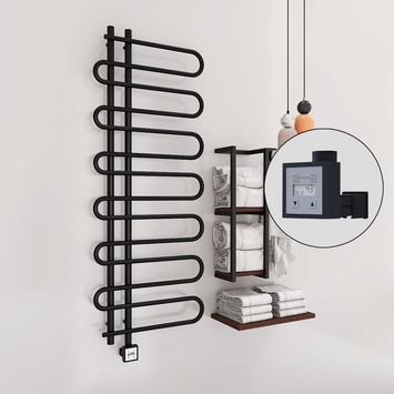 Radiva - Zante Sèche Serviettes Electrique 600x1400 Noir mat Ktx3 600 Watt