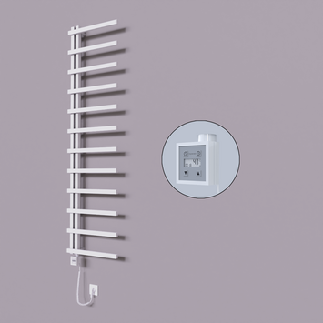 Radiva - Zap Dekoratif Elektrikli Havlupan 500x1150 Beyaz (KTX3 Termostat) 300W Spiral Kablolu