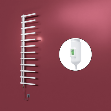 Radiva - Zap Dekoratif Elektrikli Havlupan 500x1150 Beyaz (On/Off Düğmeli) 300W