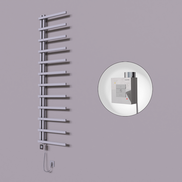 Radiva - Zap Dekoratif Elektrikli Havlupan 500x1150 Gri (KTX1 Termostat) 300W Spiral Kablolu