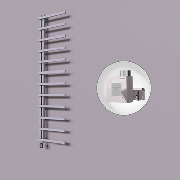 Radiva - Zap Dekoratif Elektrikli Havlupan 500x1150 Gri (KTX1 Termostat) 300W