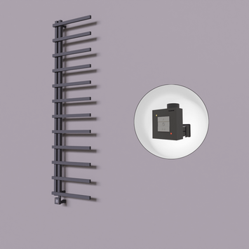  - Zap Dekoratif Elektrikli Havlupan 500x1150 Koyu Antrasit (KTX1 Termostat) 300W
