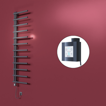  - Zap Dekoratif Elektrikli Havlupan 500x1150 Koyu Antrasit (KTX4 Termostat) 300W Spiral Kablolu