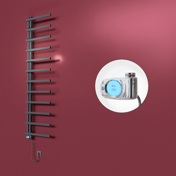Radiva - Zap Dekoratif Elektrikli Havlupan 500x1150 Koyu Antrasit (Musa Termostat) 300W