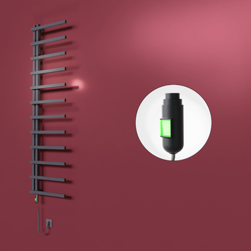 Radiva - Zap Dekoratif Elektrikli Havlupan 500x1150 Koyu Antrasit (On/Off Düğmeli) 300W