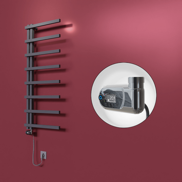 Radiva - Zap Dekoratif Elektrikli Havlupan 500x1150 Koyu Antrasit (Thesis Termostat) 300W