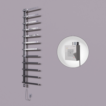 Radiva - Zap Dekoratif Elektrikli Havlupan 500x1150 Krom (KTX1 Termostat) 200W Spiral Kablolu