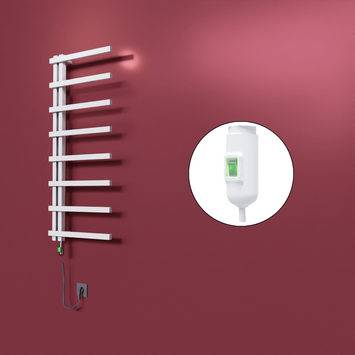 Radiva - Zap Dekoratif Elektrikli Havlupan 500x1800 Beyaz (On/Off Düğmeli) 600W