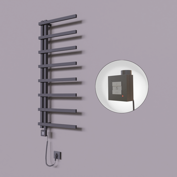 Radiva - Zap Dekoratif Elektrikli Havlupan 500x1800 Koyu Antrasit (KTX1 Termostat) 600W Spiral Kablolu
