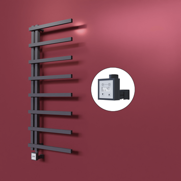 Radiva - Zap Dekoratif Elektrikli Havlupan 500x1800 Koyu Antrasit (KTX3 Termostat) 600W