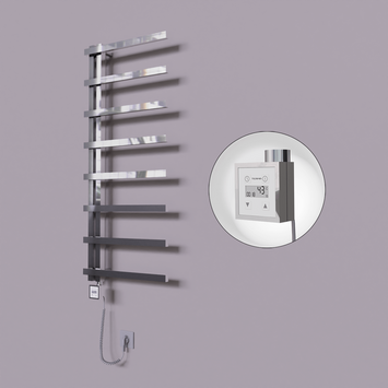 Radiva - Zap Dekoratif Elektrikli Havlupan 500x1800 Krom (KTX3 Termostat) 300W Spiral Kablolu