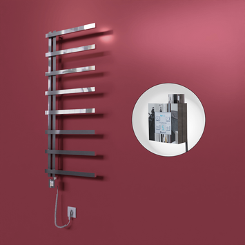 Radiva - Zap Dekoratif Elektrikli Havlupan 500x1800 Krom (KTX4 Termostat) 300W Spiral Kablolu