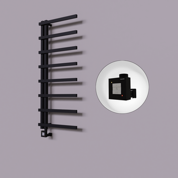  - Zap Dekoratif Elektrikli Havlupan 500x1800 Siyah (KTX1 Termostat) 600W