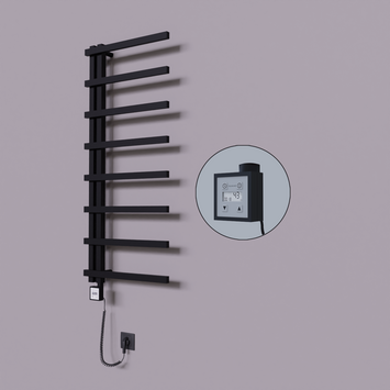 Radiva - Zap Dekoratif Elektrikli Havlupan 500x1800 Siyah (KTX3 Termostat) 600W Spiral Kablolu