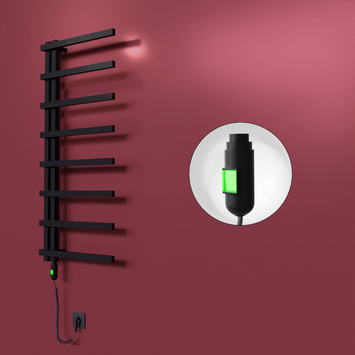  - Zap Dekoratif Elektrikli Havlupan 500x1800 Siyah (On/Off Düğmeli) 600W